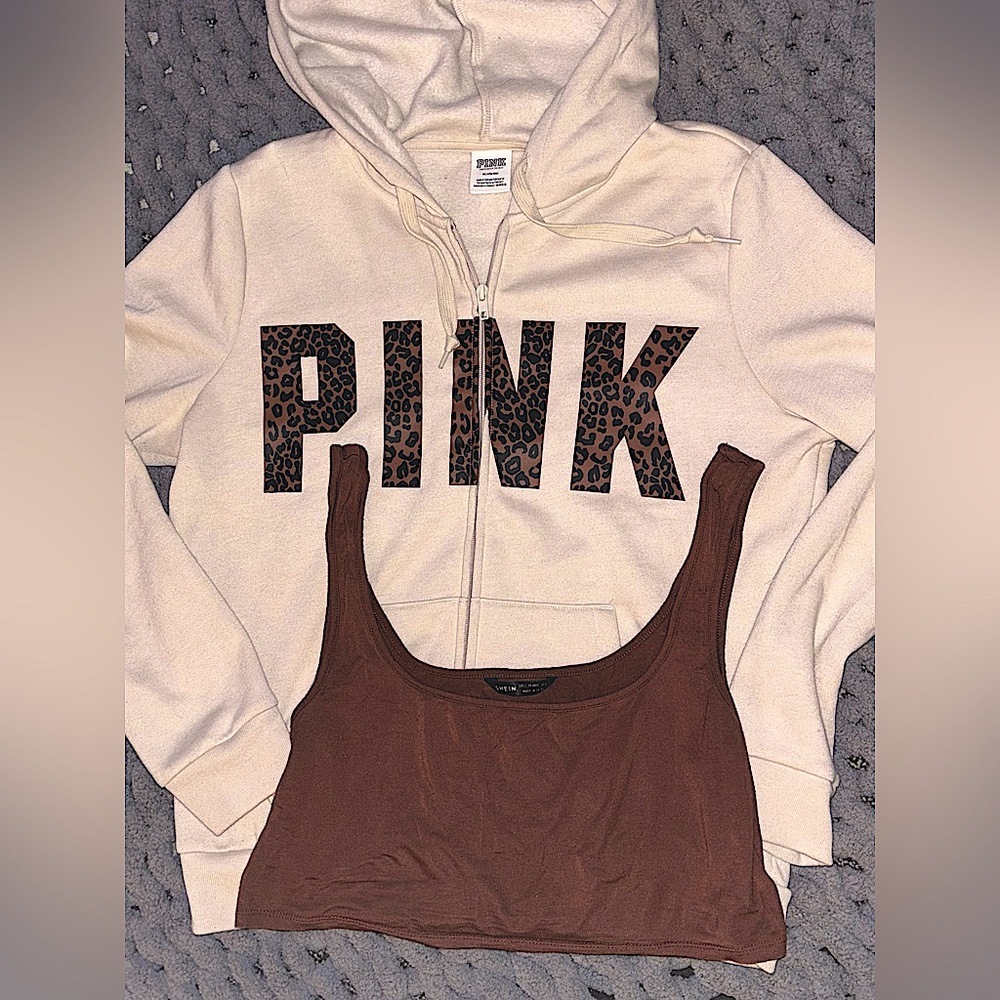 Like brand new VS hoodie with crop tank included 💕